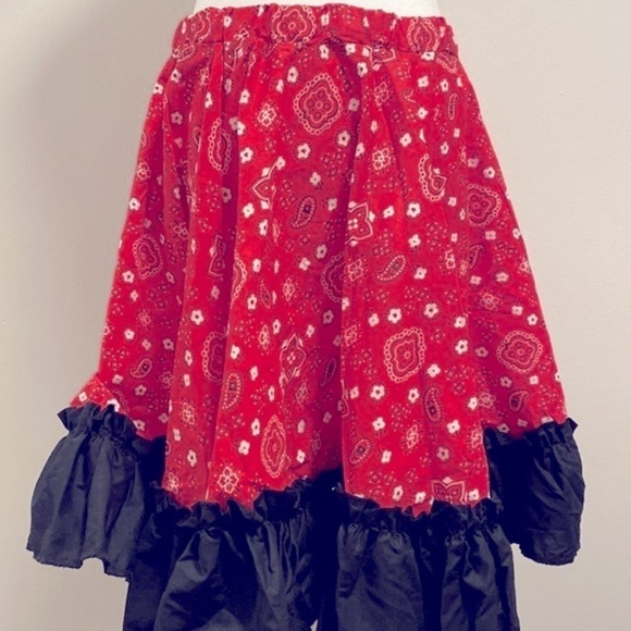 Vintage Square dancing Banda print swing skirt - Picture 3 of 3